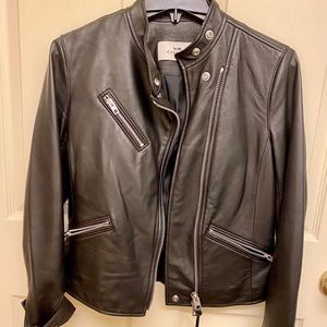 Coach leather jacket black xs